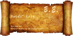 Bató Erik névjegykártya